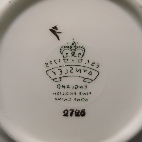 Vintage Tea Cup Mug and Saucer Aynsley 2725 Turquoise Blue Bone China England - Picture 8 of 8